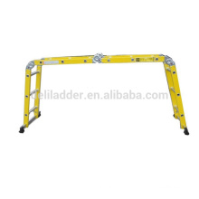 Escalera plegable multiusos EN131 de la fibra de vidrio de 4 * 3 pasos FRP